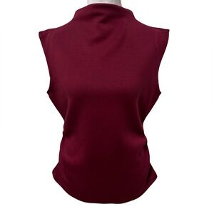 NWT Truth Sleeveless Mock Neck Tank in Wine